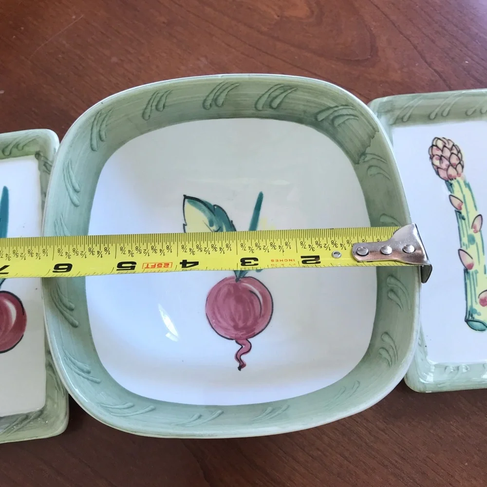 Crate & Barrel Vintage Ceramiche Toscane Handpainted Vegetable Set
